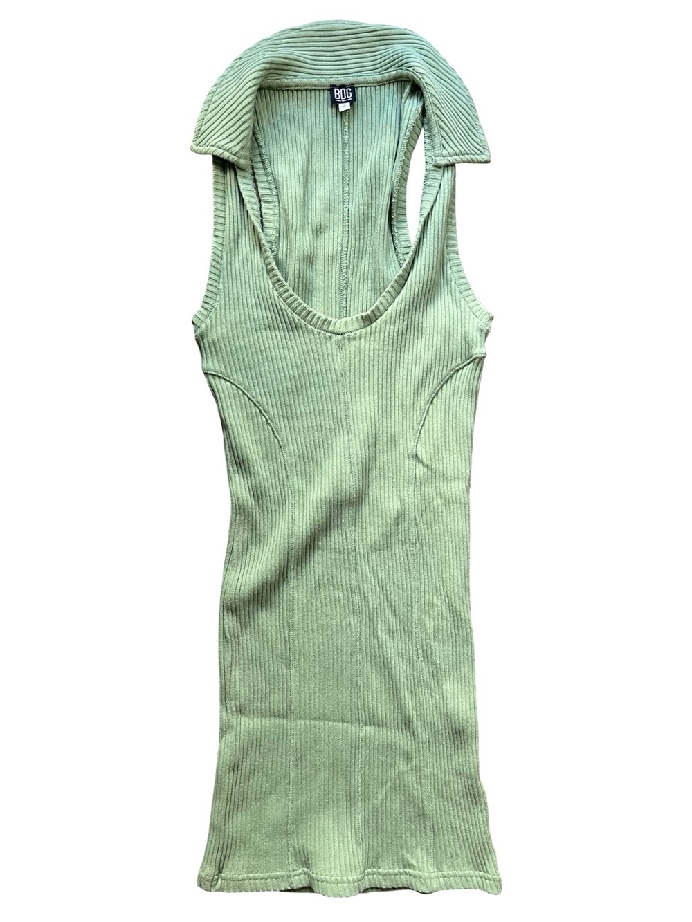 BDG Urban Outfitters Ribbed Knit Tank Dress Sage Green Small - Picture 5 of 6